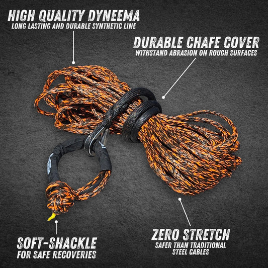 Rusty 4x4 - Premium 10-Ton Winch Line 25 Meters (21 000 LBS) + Soft-Shackle