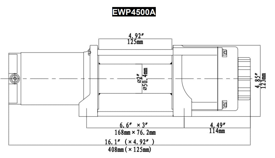 RUNVA WINCH - Steel Cable 4500lbs (2 041Kg) 12V