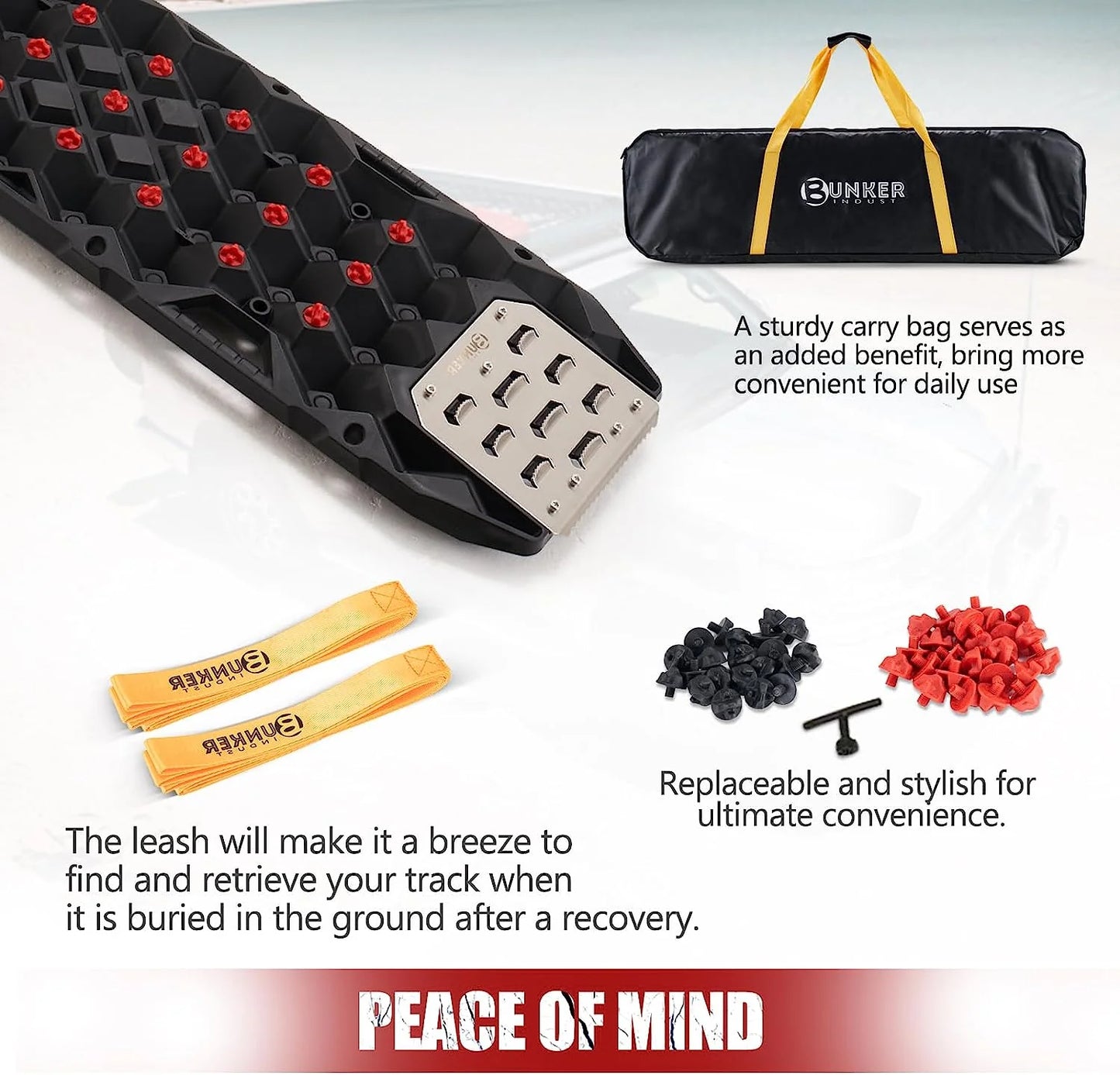 BUNKER INDUST Traction Boards with Replaceable Teeth and Steel Plate