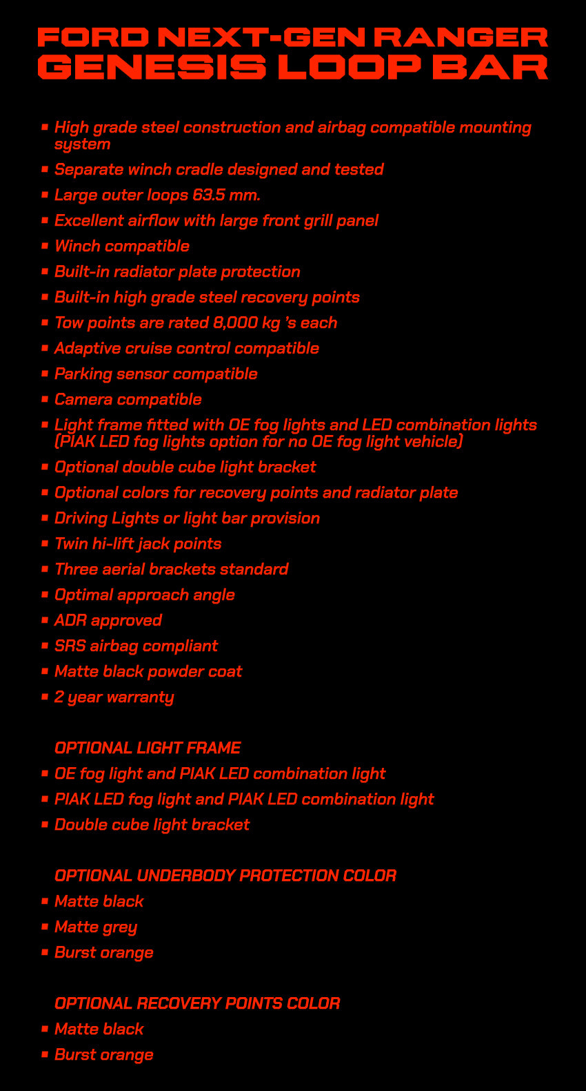 Ford Ranger / Everest Next Gen - PIAK 3 Loop Elite Bumper