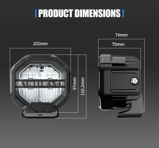 Aurora 4-Inch LED Linkable Light Bar with Daytime Running Light (DRL) (2xLights)