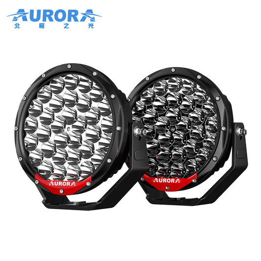AURORA 9 Inch Super Brightness 198W LED Round Combo Light with Backlight (Pair)