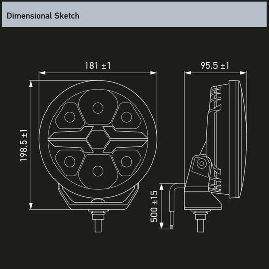 Hella Valuefit Blade Round 7" Black Single