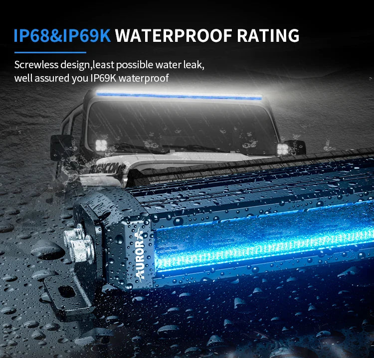 AURORA Screwless 20-Inch Offroad Driving DRL RGB LED Light Bar