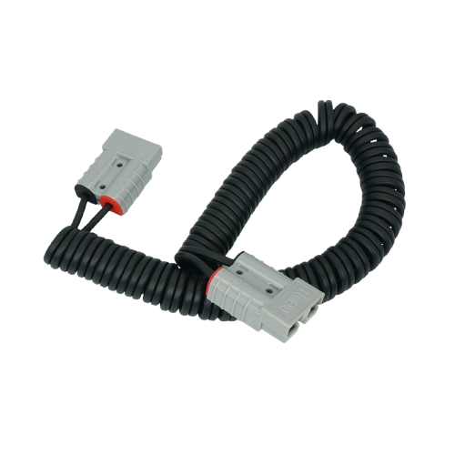 3m Spiral Cable to 2 x 50 Amp Square Connectors