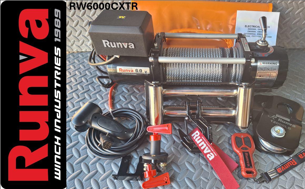 RUNVA 6000LBS (2 722KG) WINCH 12V WITH STEEL CABLE