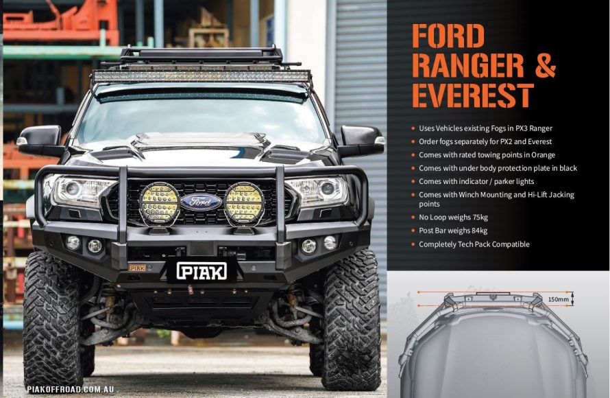 Ford Ranger / Everest MK2 and MK3 - PIAK 3 Loop Elite Bumper