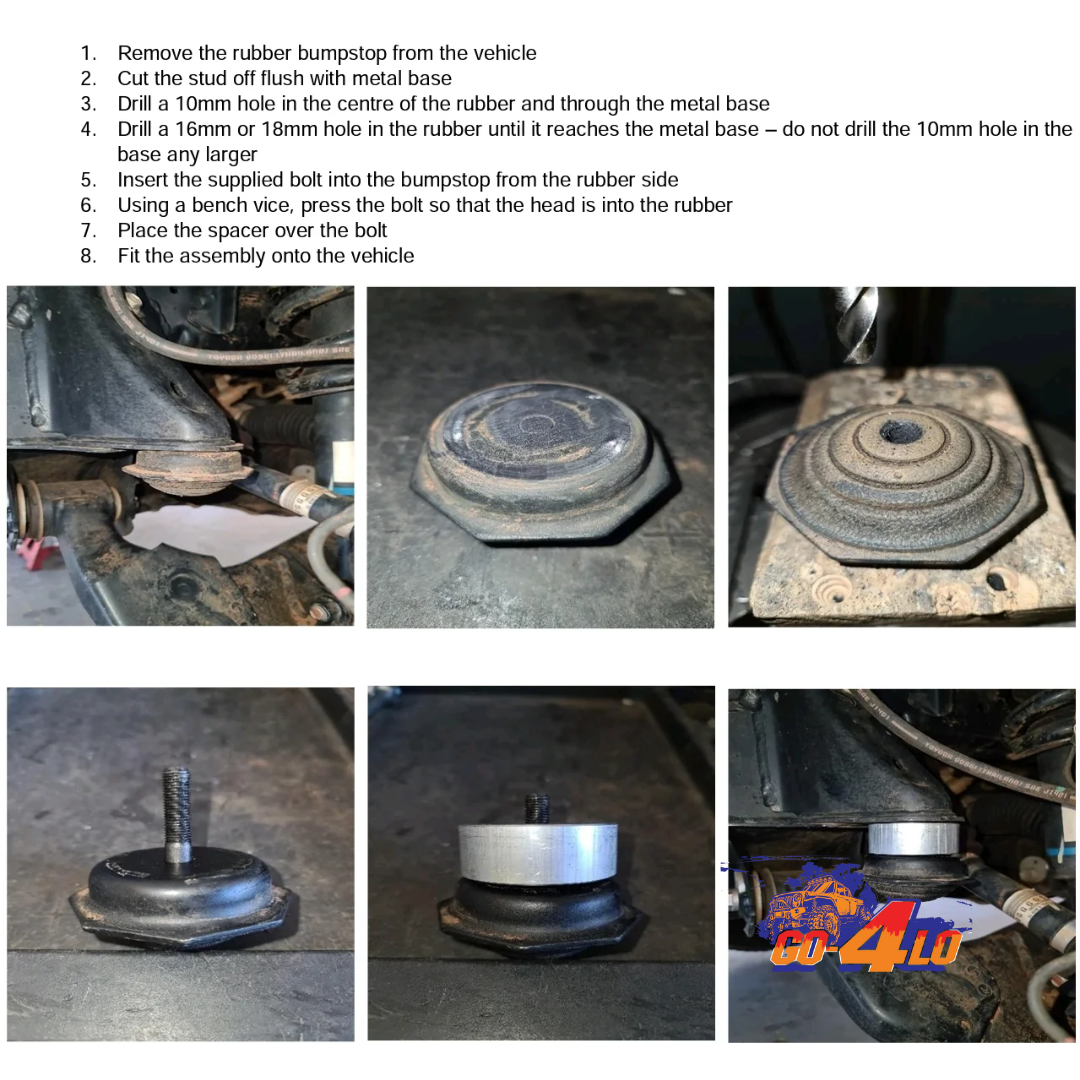 Toyota 25mm Front Bump Stop Spacer Kit - Welded