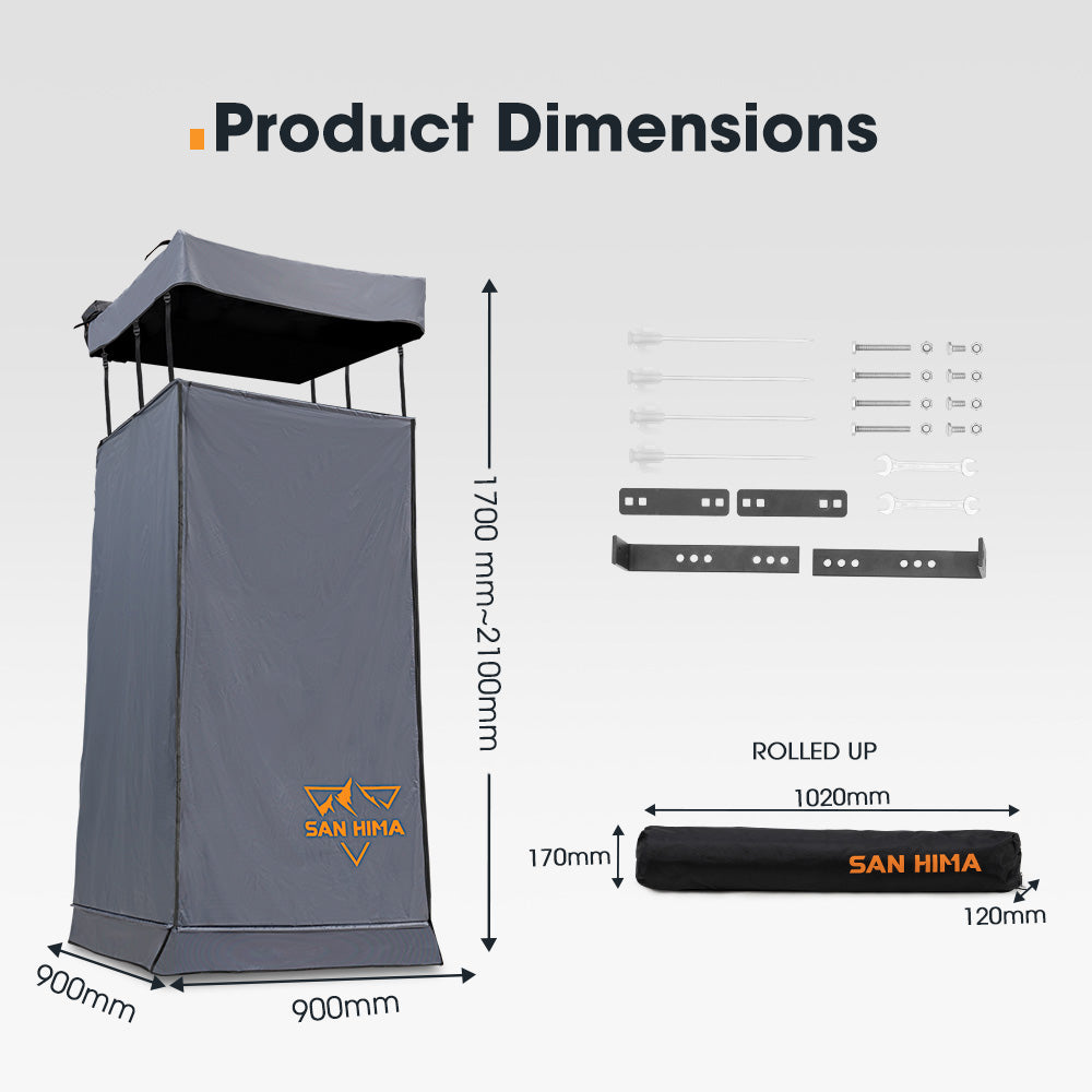 San Hima Awning Shower Tent Fold-Out Instant Ensuite Built-in LED