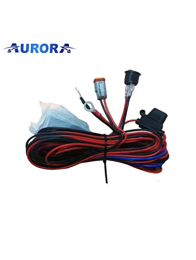 Aurora off-road light wiring harness — wiring loom with relay, fuse, switch and connectors