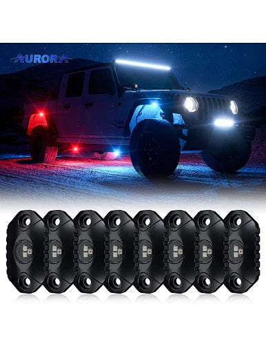 Aurora RGB LED Rock Lights – 8 Pod Set | Bluetooth