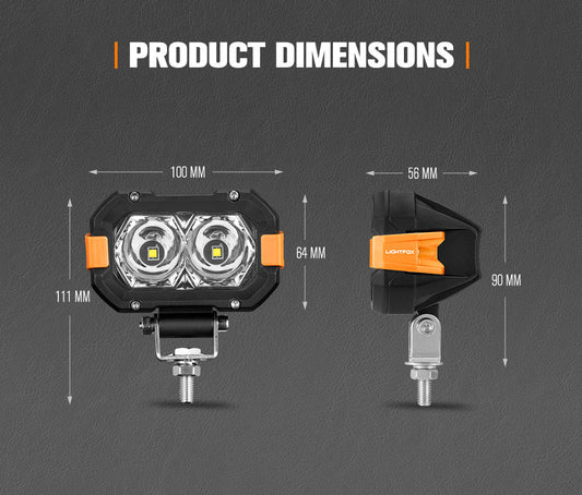 Lightfox Pair 4 Inch Osram LED Work Lights