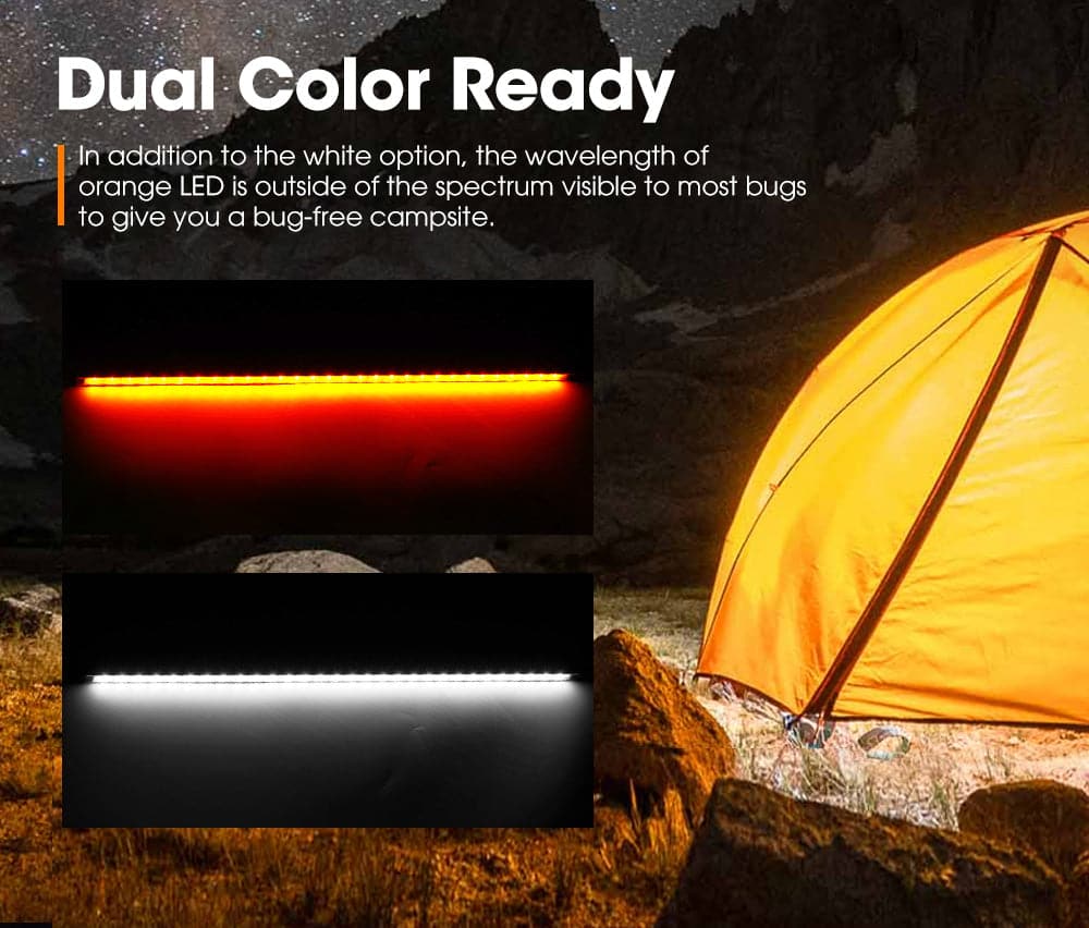 LIGHTFOX 12V LED Camp Dual Colours Light Bar Kits Set of 6
