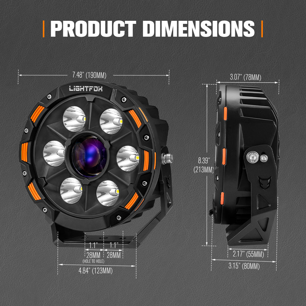 LIGHTFOX 7inch Osram Laser LED Driving Lights
