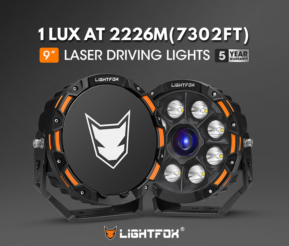 LightFox 9inch Osram Laser LED Driving Lights