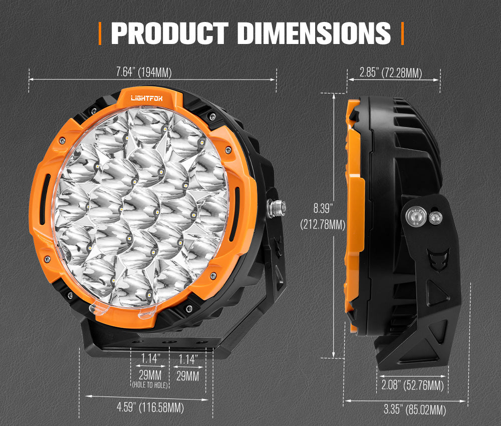LightFox 7 inch LED Driving Light with DRL