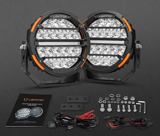 Lightfox Pair - 9 Inch Osram LED Driving Light with DRL