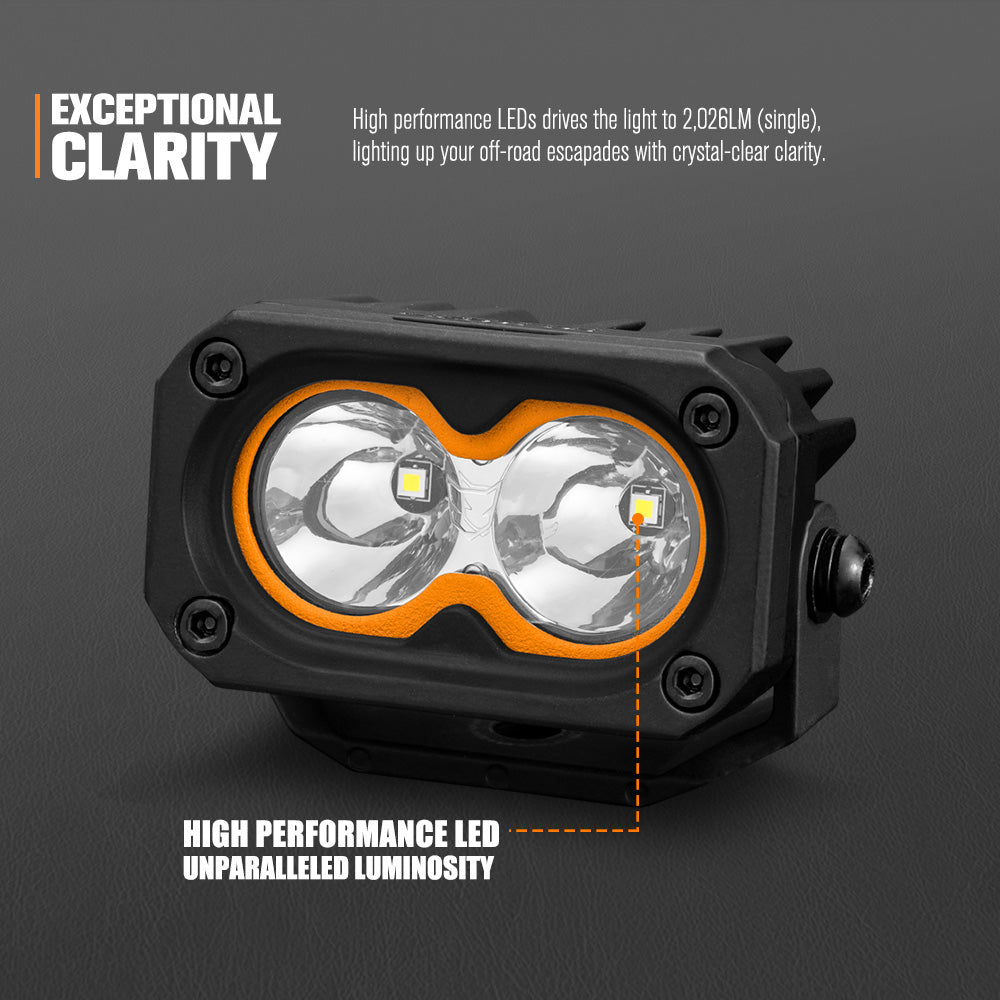 LIGHTFOX Pair 3inch Cygnus-2 Osram LED Pod Lights
