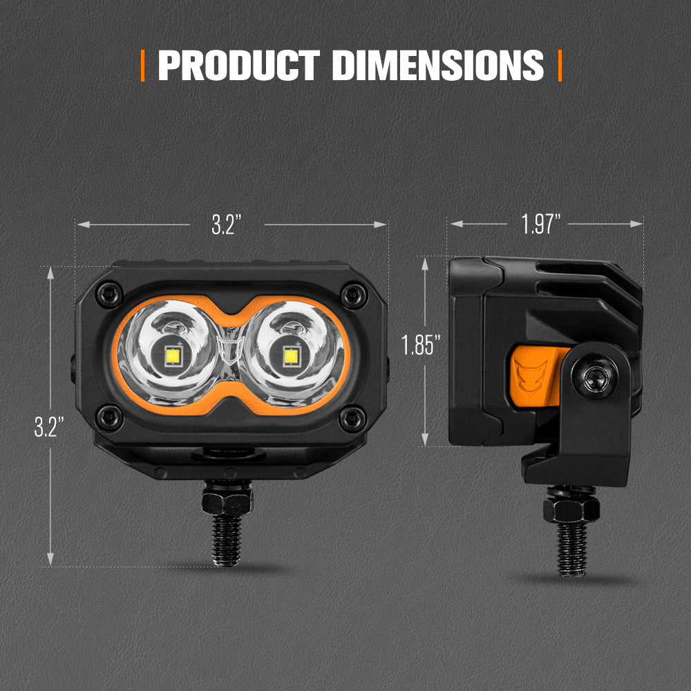 LIGHTFOX Pair 3inch Cygnus-2 Osram LED Pod Lights