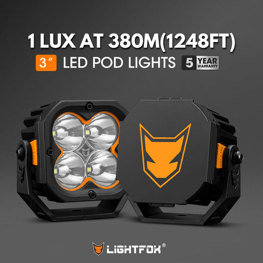 Lightfox Pair - 3 Inch Cygnus 4 Osram LED Pod Lights