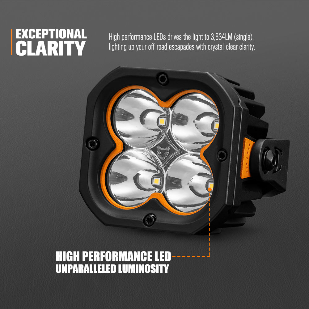 Lightfox Pair - 3 Inch Cygnus 4 Osram LED Pod Lights