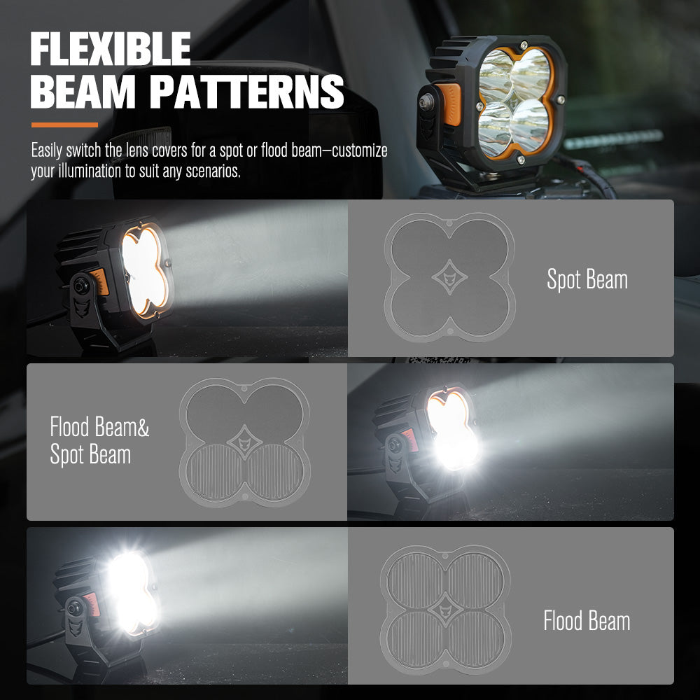 Lightfox Pair - 3 Inch Cygnus 4 Osram LED Pod Lights