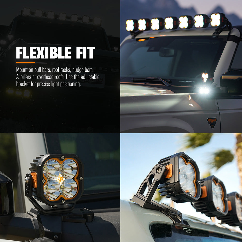 Lightfox Pair - 3 Inch Cygnus 4 Osram LED Pod Lights
