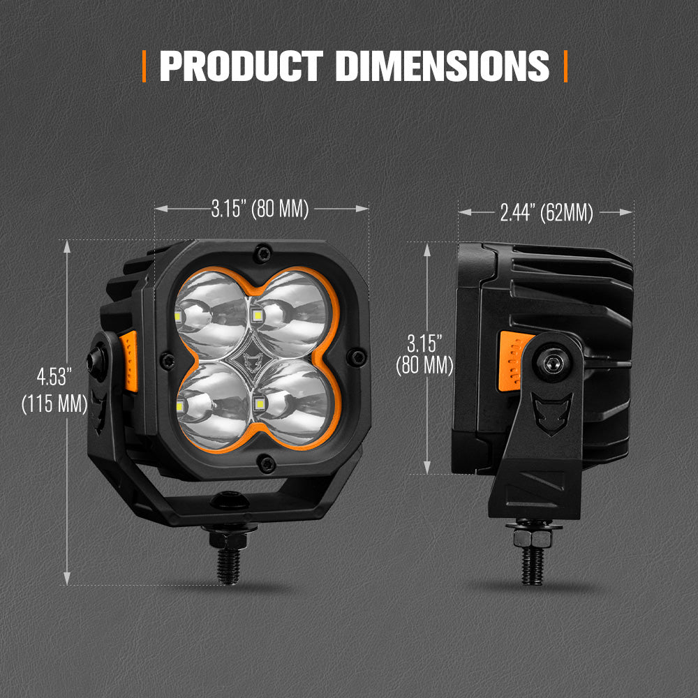 Lightfox Pair - 3 Inch Cygnus 4 Osram LED Pod Lights