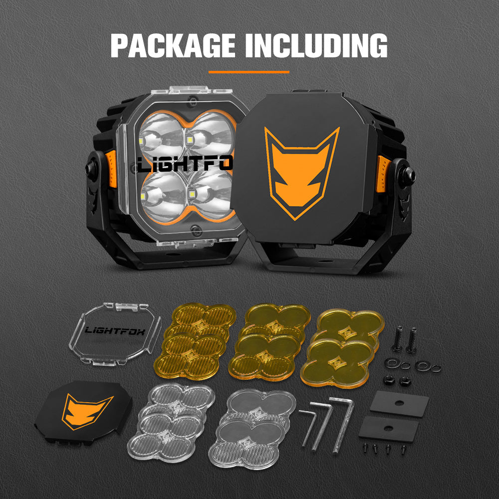 Lightfox Pair - 3 Inch Cygnus 4 Osram LED Pod Lights
