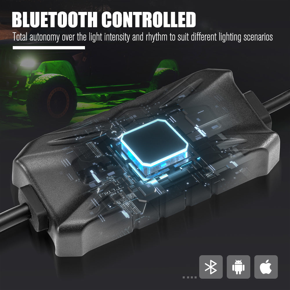 LIGHTFOX RGBW LED Rock Lights - 4 Pack