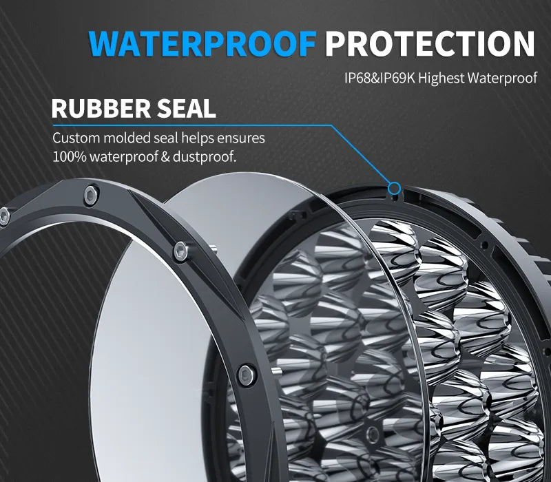 Aurora 7-Inch Round LED Driving Light with DRL (High Lux)(Pair)