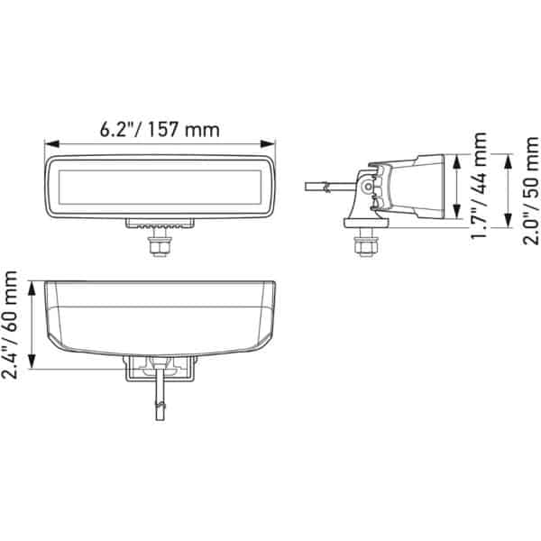 Hella Black Magic LED Mini Lightbar 6.2˝ Single (Spot)