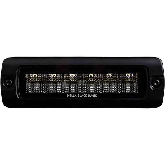 Hella Black Magic LED Mini Lightbar 6.2˝ Single Flush Mount (Flood)