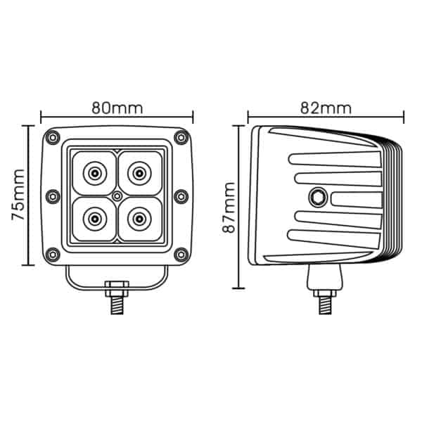 Hella Valuefit Square Cube 4 LED – Spot (Single)