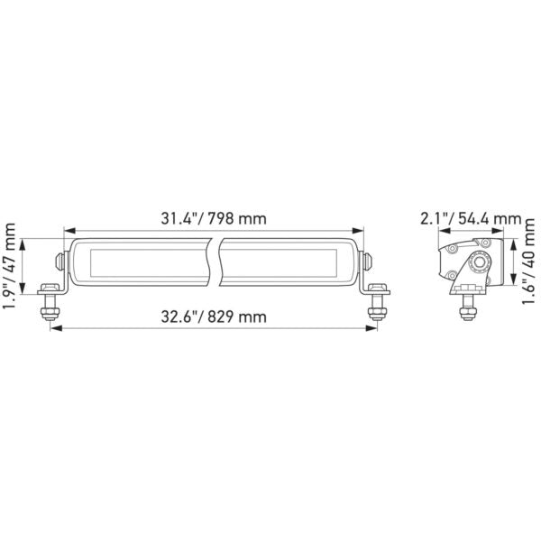 Hella Black Magic LED Slim Light Bar 20’’