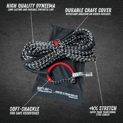 Rusty 4x4 - Premium 10-Ton Winch Line COMBO (10mm x 25 Meters) (21 000 LBS)
