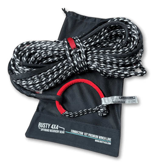 Rusty 4x4 - Premium 10-Ton Winch Line COMBO (10mm x 25 Meters) (21 000 LBS)
