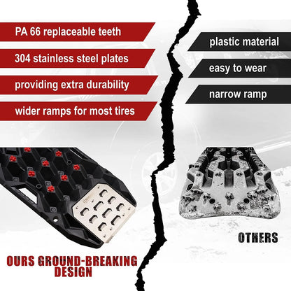 BUNKER INDUST Traction Boards with Replaceable Teeth and Steel Plate