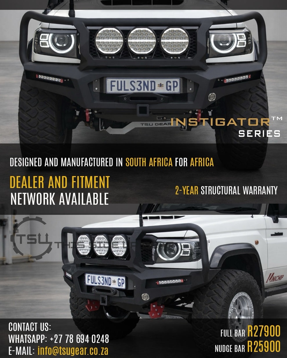 TSU Gear - Land Cruiser 70 Series Instigator Front Bumper Full Hoops