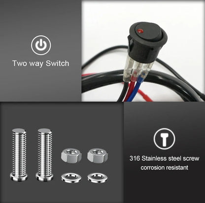 Aurora RGB rock lights, four-pod set — two-way switch and stainless mounting hardware