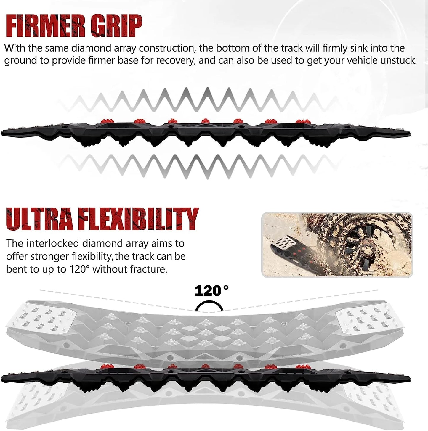 BUNKER INDUST Traction Boards with Replaceable Teeth and Steel Plate