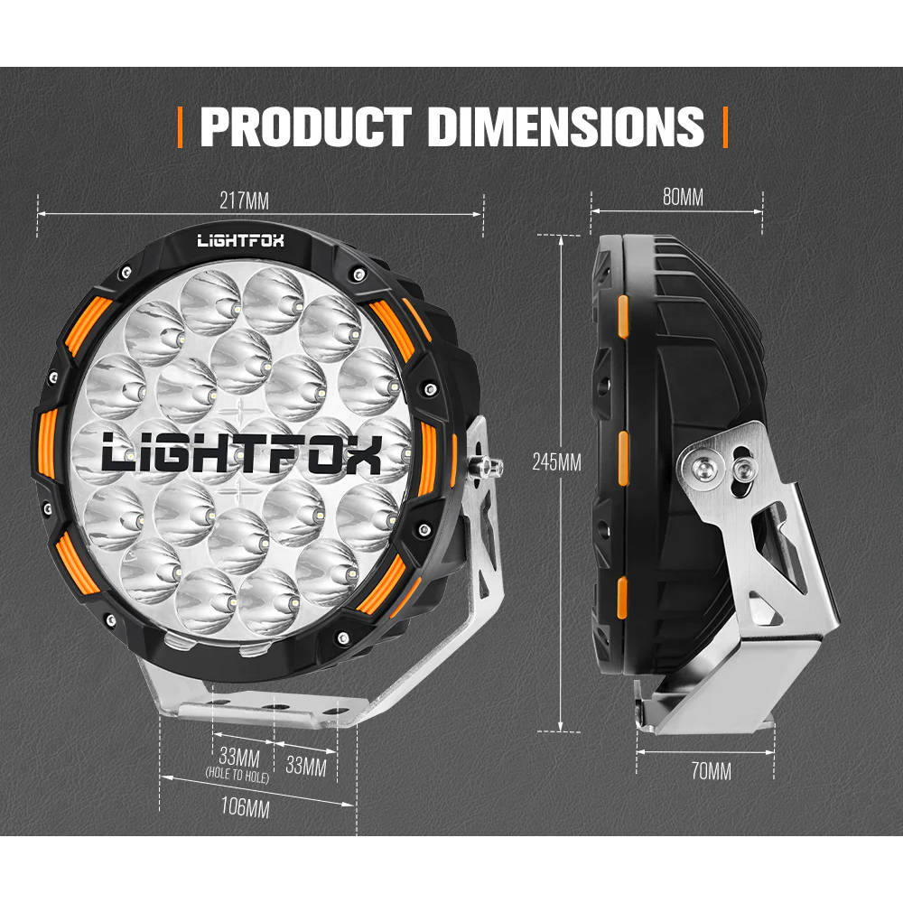 LightFox Iconic Series Pair 9inch Osram LED Spotlight
