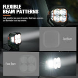 Lightfox Pair 5inch Cygnus LED Pod Lights with Side Light