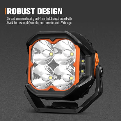 Lightfox Pair 5 Inch Cygnus LED Pod Lights with Side Light