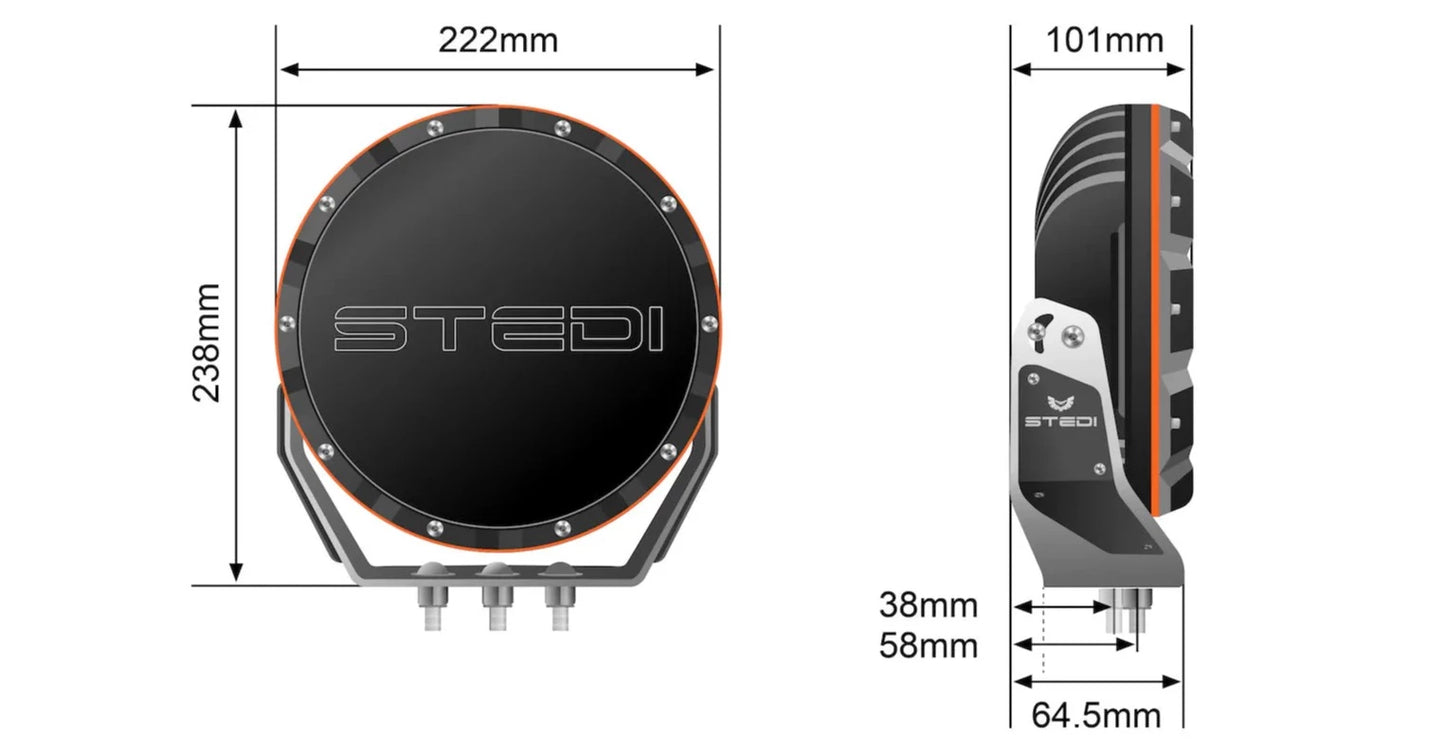 STEDI 8.5" TYPE X SPORT LED SPOTLIGHT (PAIR)
