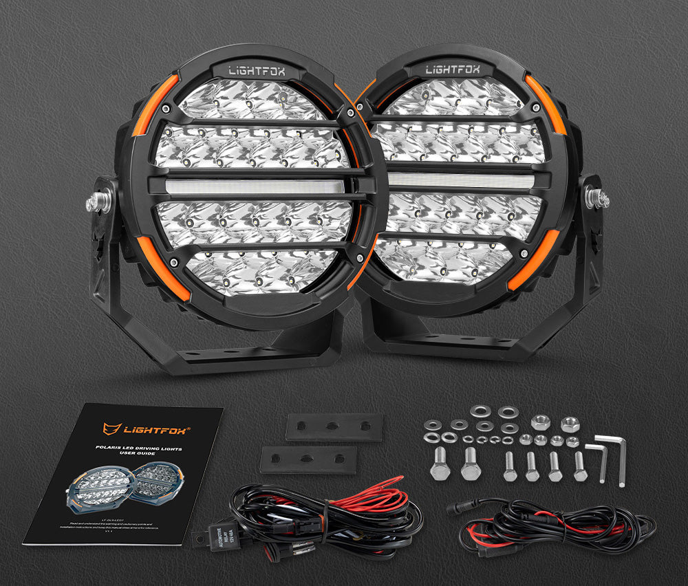 Lightfox Pair 9 inch Osram LED Driving Light with DRL