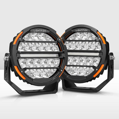 Lightfox Pair - 9 Inch Osram LED Driving Light with DRL