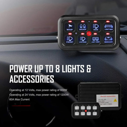 Universal 8 Gang LED Switch Panel