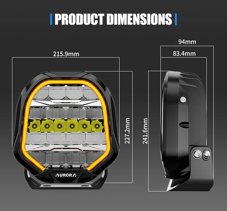 Aurora 9 Inch Driving Light with DRL