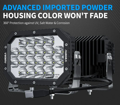 Square 6-inch Quad LED Driving Light (1Pcs)